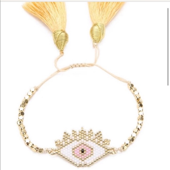 Jewelry - Evil Eye Pull Tie Tassel Bracelet